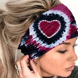 Vibrant Heart Tie-Dye Headband